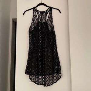 Steve Madden Black Crochet Coverup